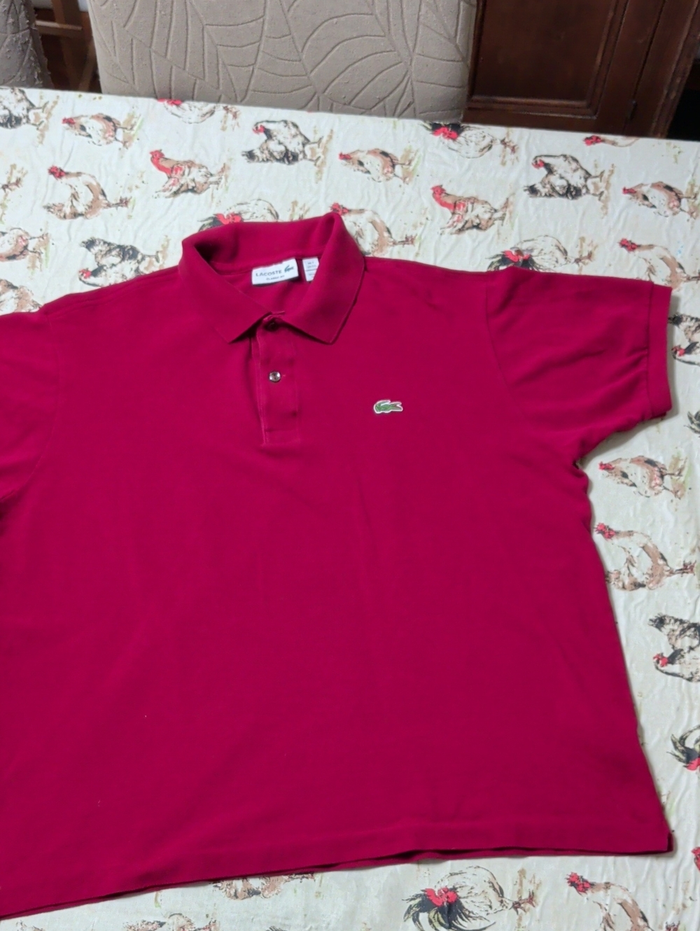 Lacoste Classic Fit L.12.12 Original Polo Shirt Red XXL - Picture 3 of 4